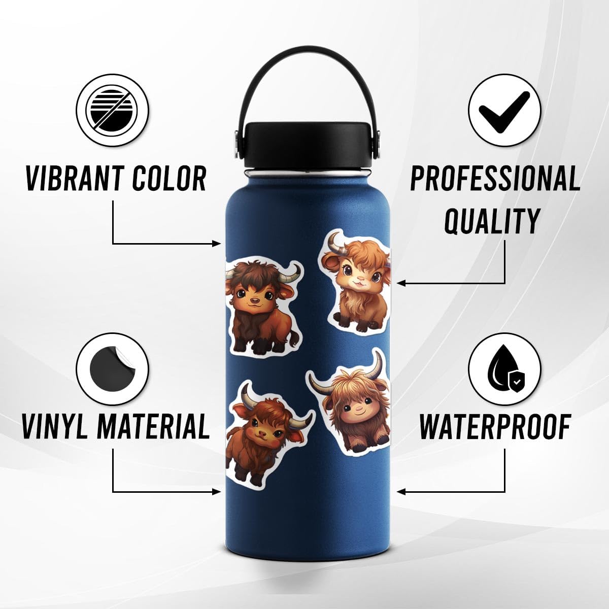 Detalle de Cow Stickers, 50-Piece Pack