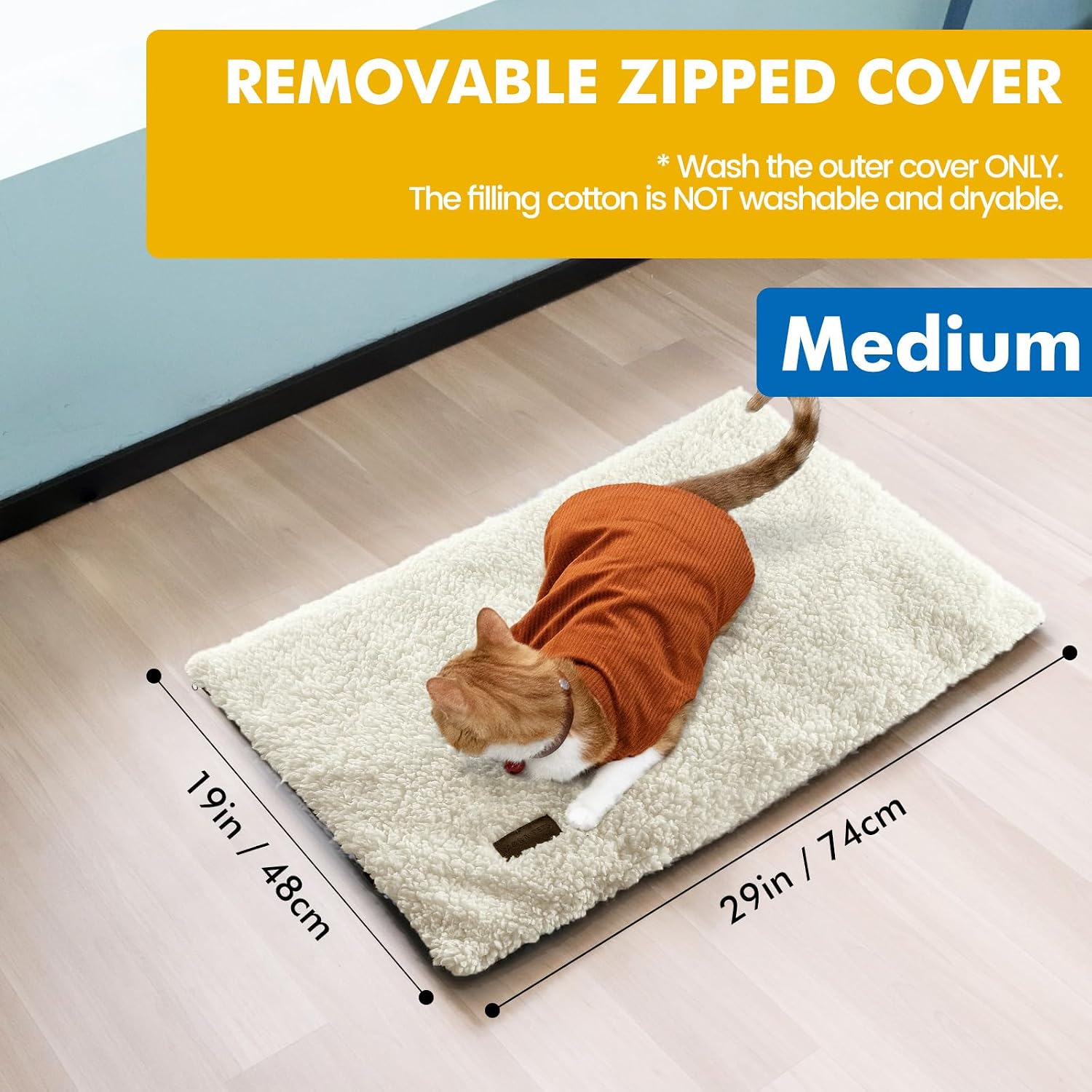 Detalle 2 de Mora Pets Self-Warming Cat Bed Mat, 29.1 x 18.9 in, Washable Cover