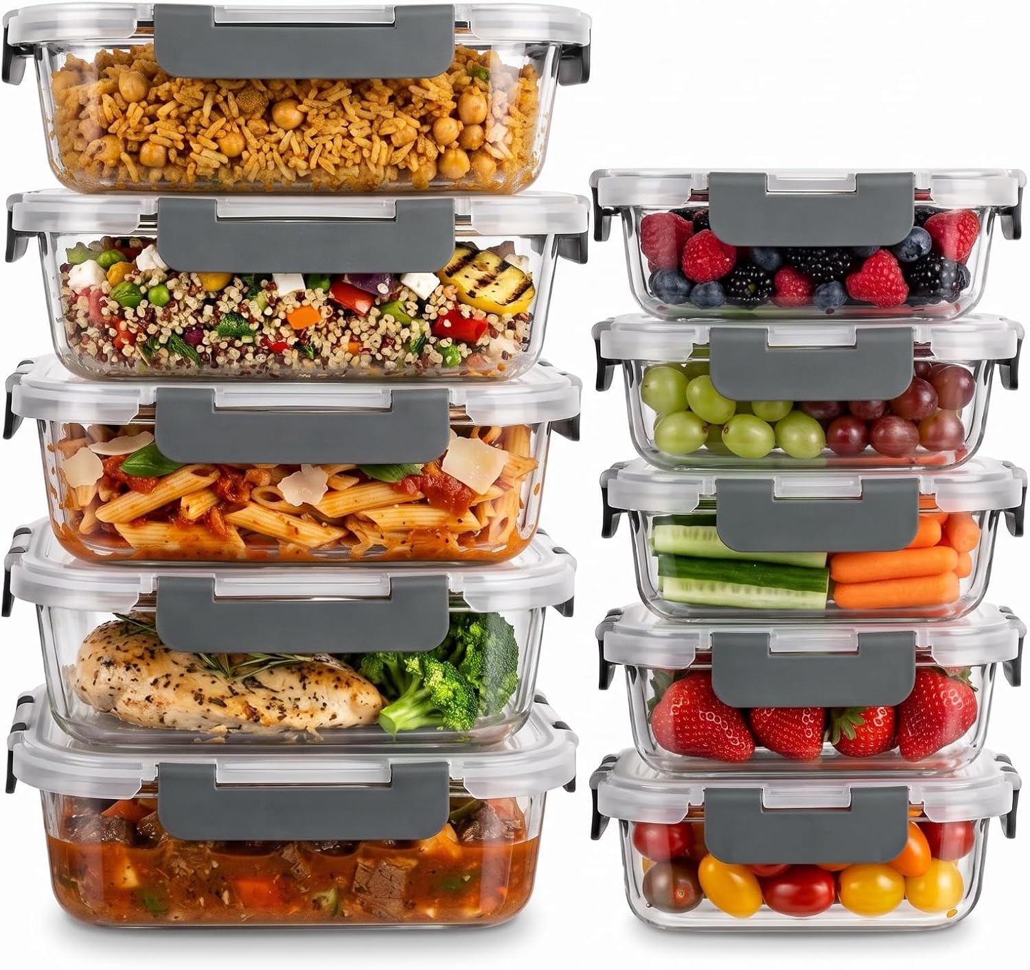 Detalle de uandu Meal Prep Boxen Set 10-teilig 1.050 ml