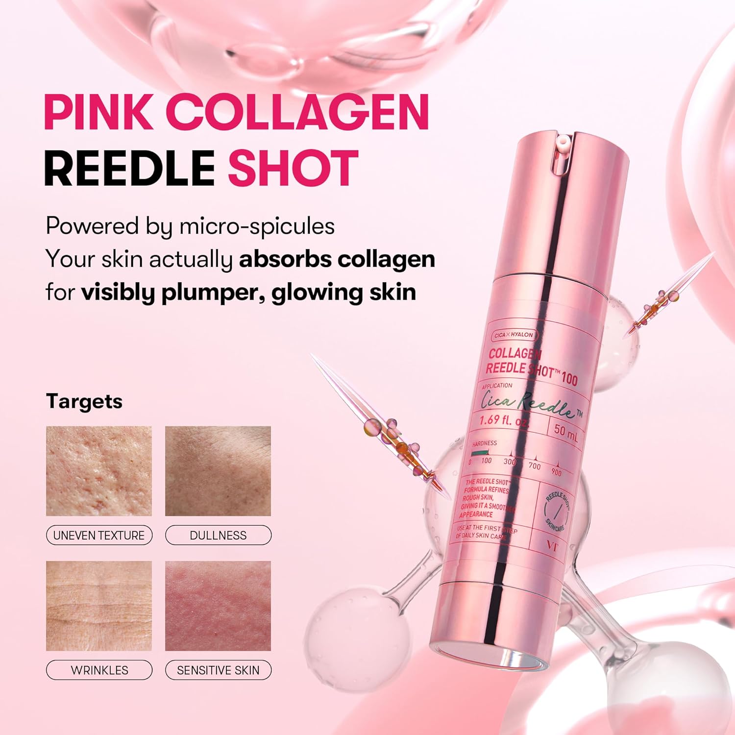 Thumbnail 1 de VT COSMETICS Collagen Reedle Shot 100 Serum: Pink Skin Booster for Plumping, Firming & Glow