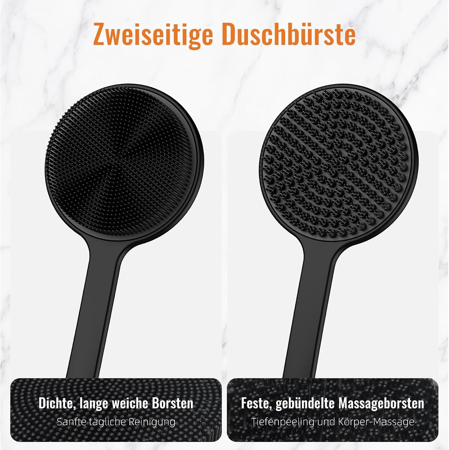 Detalle 2 de Silikon Rückenschrubber mit langem Griff zur Dusche