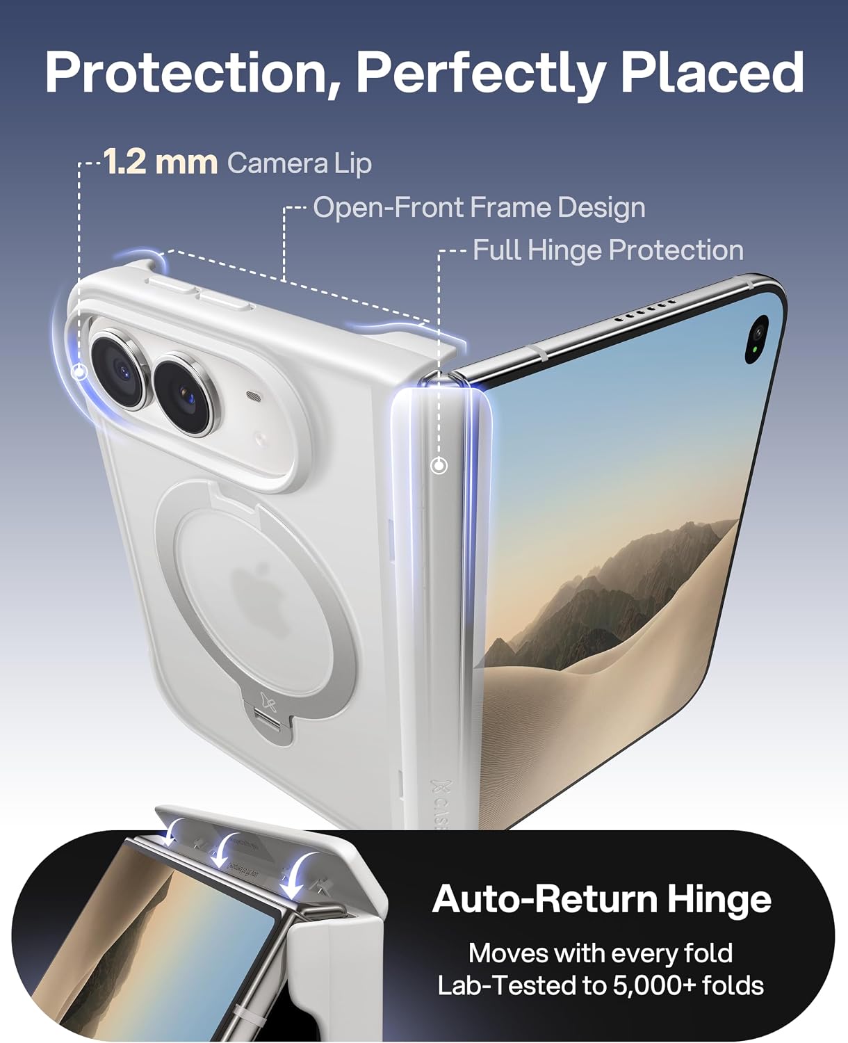 Thumbnail 5 de CASEKOO MagicStand Pro iPhone Duo Case, 360° Magnetic Stand, Star White