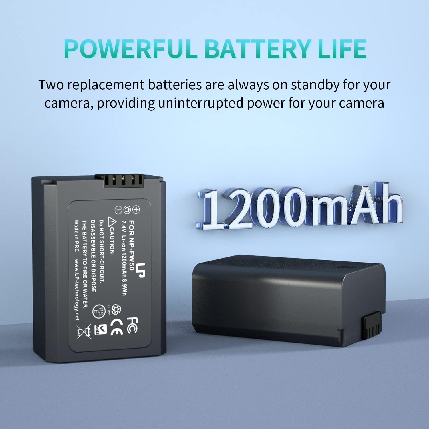 Detalle de LP NP-FW50 LP Battery Charger Set (2-Pack) with Dual Charger for Sony Alpha Cameras