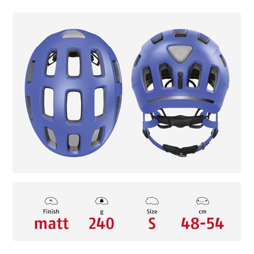 Detalle de ABUS Fahrradhelm Youn-I 2.0, Mono blau, Größe S – Sicherheit und Alltagstauglichkeit