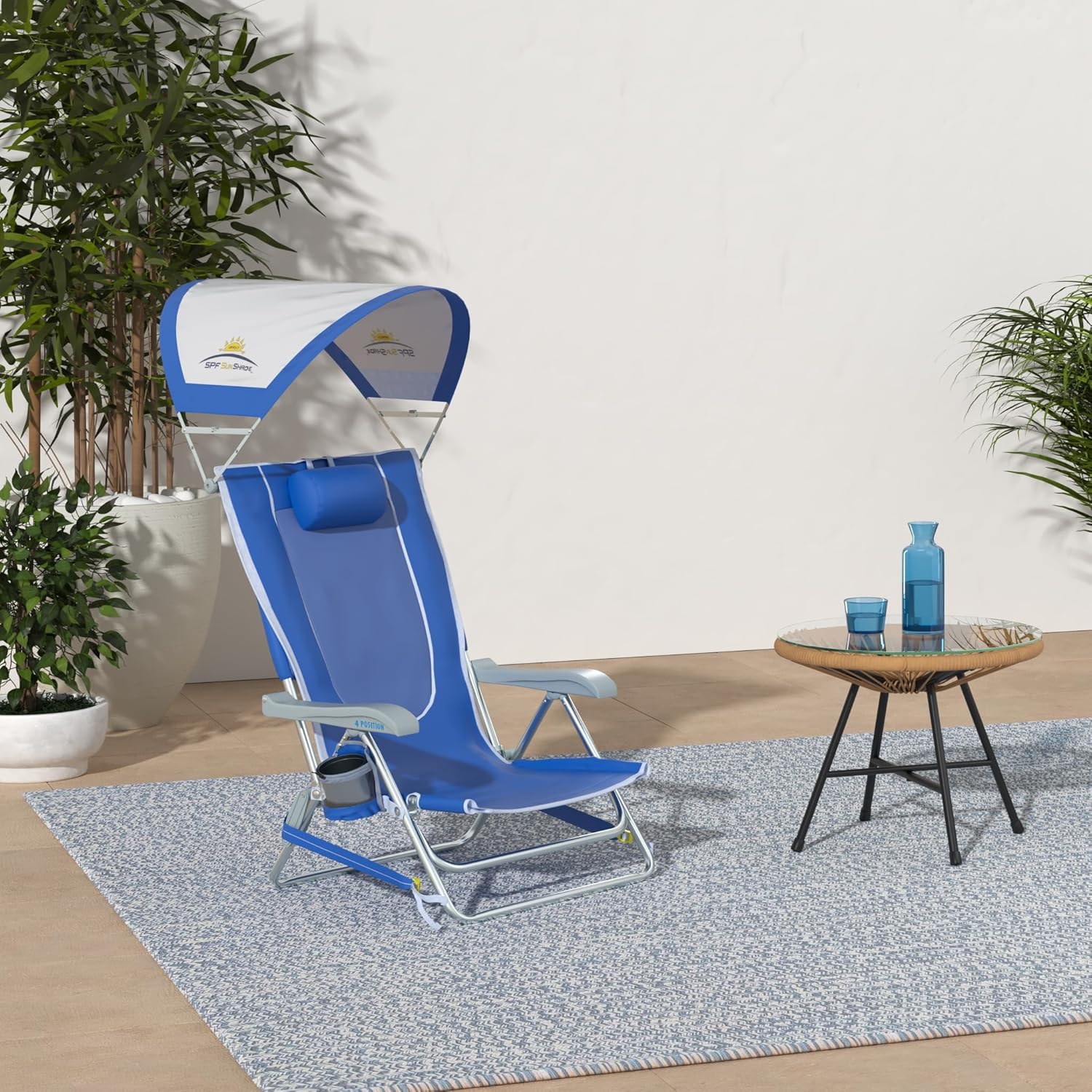 Thumbnail 1 de GCI Outdoor Sunshade Backpack Beach Chair | Reclining Folding Canopy Chair with Durable Armrests & Carry Straps