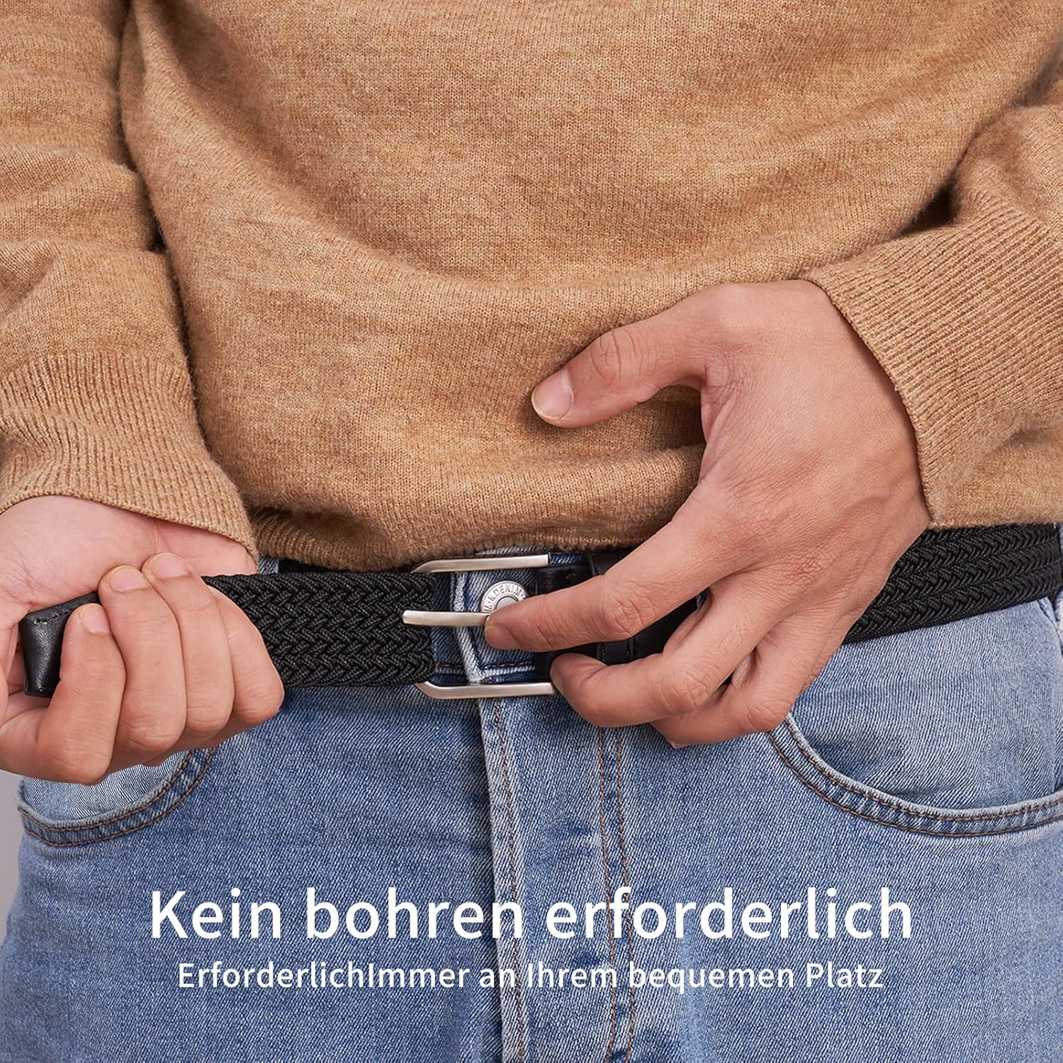 Thumbnail 4 de TANGCHAO Stoffgürtel Stretchgürtel 90 bis 135