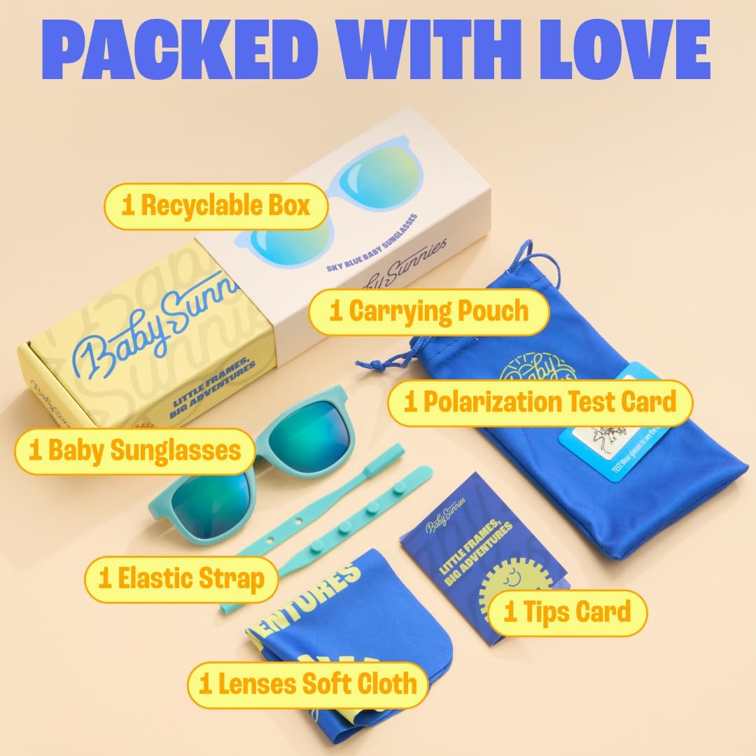 Thumbnail 6 de Lunettes de soleil polarisées pour bébé Baby Sunnies avec sangle – Bleu ciel, de 0 à 24 mois