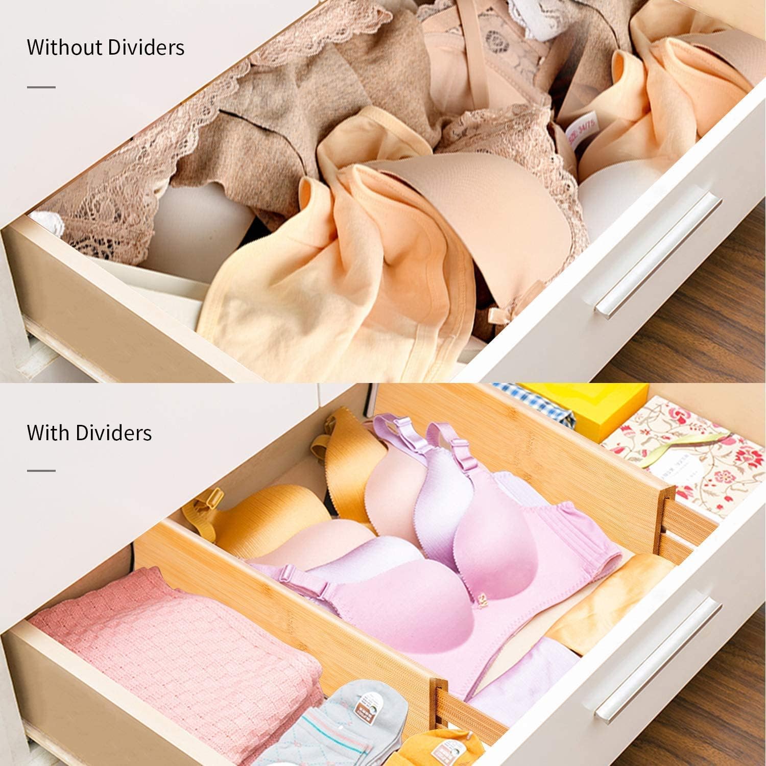 Thumbnail 5 de Utoplike Bamboo Drawer Dividers 4 pcs