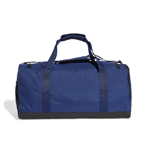 Detalle de Adidas Unisex Essentials Linear Duffel Bag – Dark Blue/White (M)