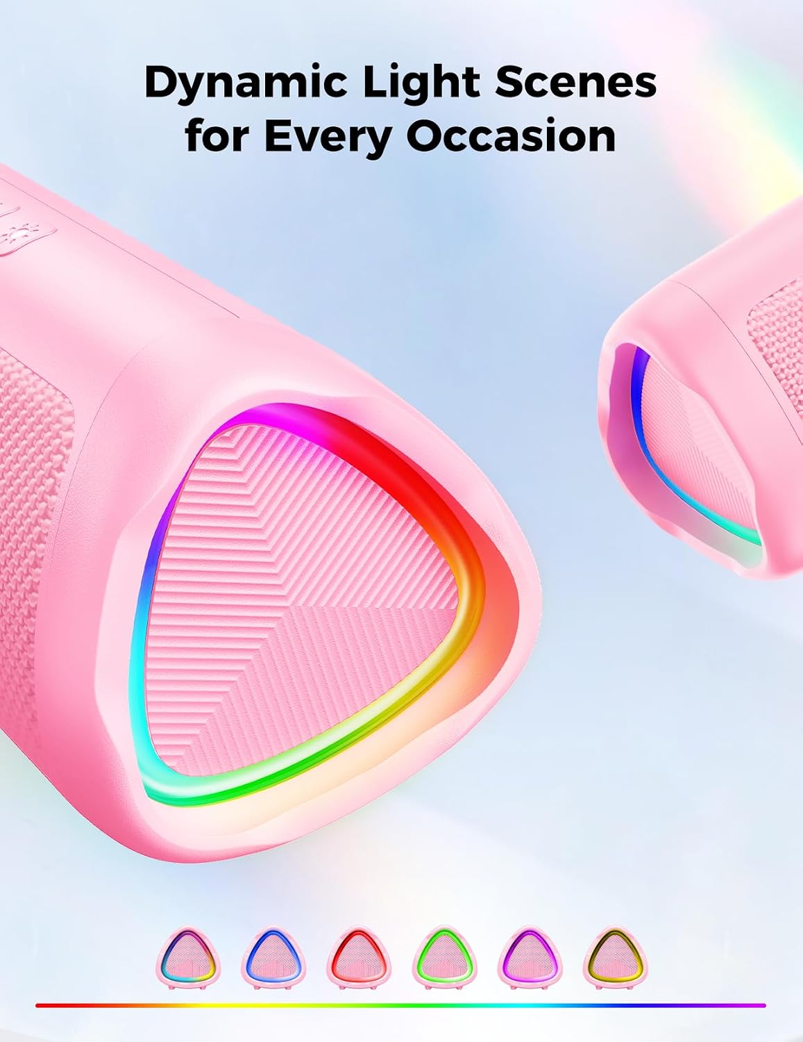 Detalle de BolaButty Bluetooth Speaker with HD Sound (Pink) – IPX5 Waterproof, 20H Playtime, BT5.3, TWS Pairing
