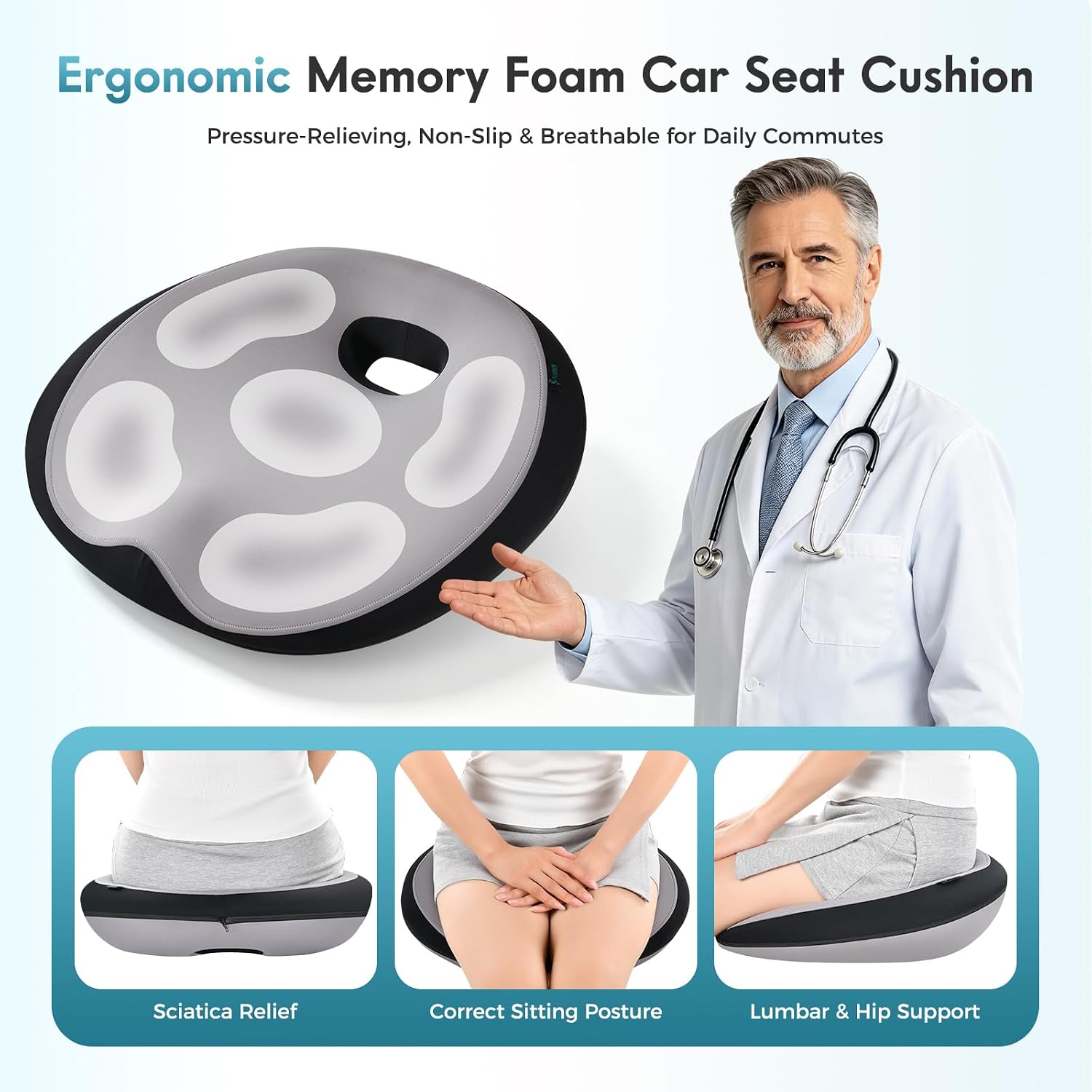 Detalle 2 de FLORICH Car Seat Cushion with Memory Foam
