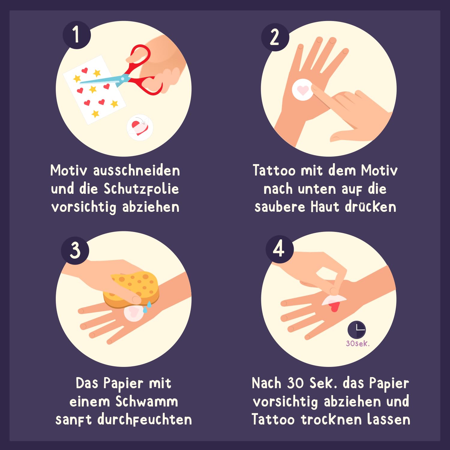 Detalle 2 de Famifidus 120 Kinder Tattoos hautfreundlich – Dermatologisch getestet, Made in Germany