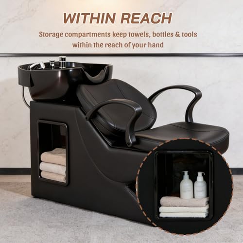 Thumbnail 7 de WestWood Salon Shampoo Chair with ABS Basin, Reclining Backrest and Mixer
