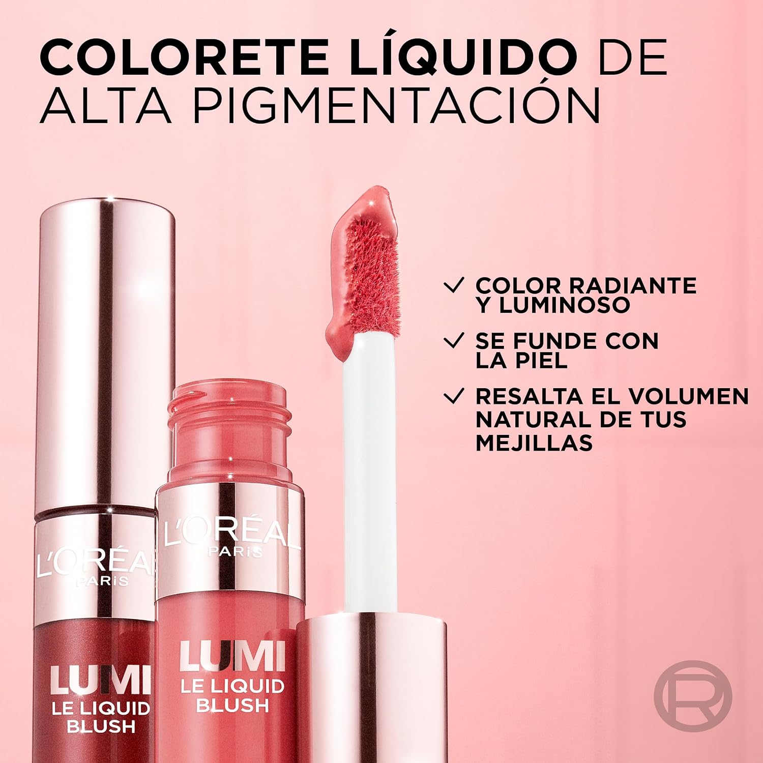 Detalle de L'Oréal Paris Lumi Le Liquid Blush Glowy Warm Peach 627 – płynny róż 10 ml