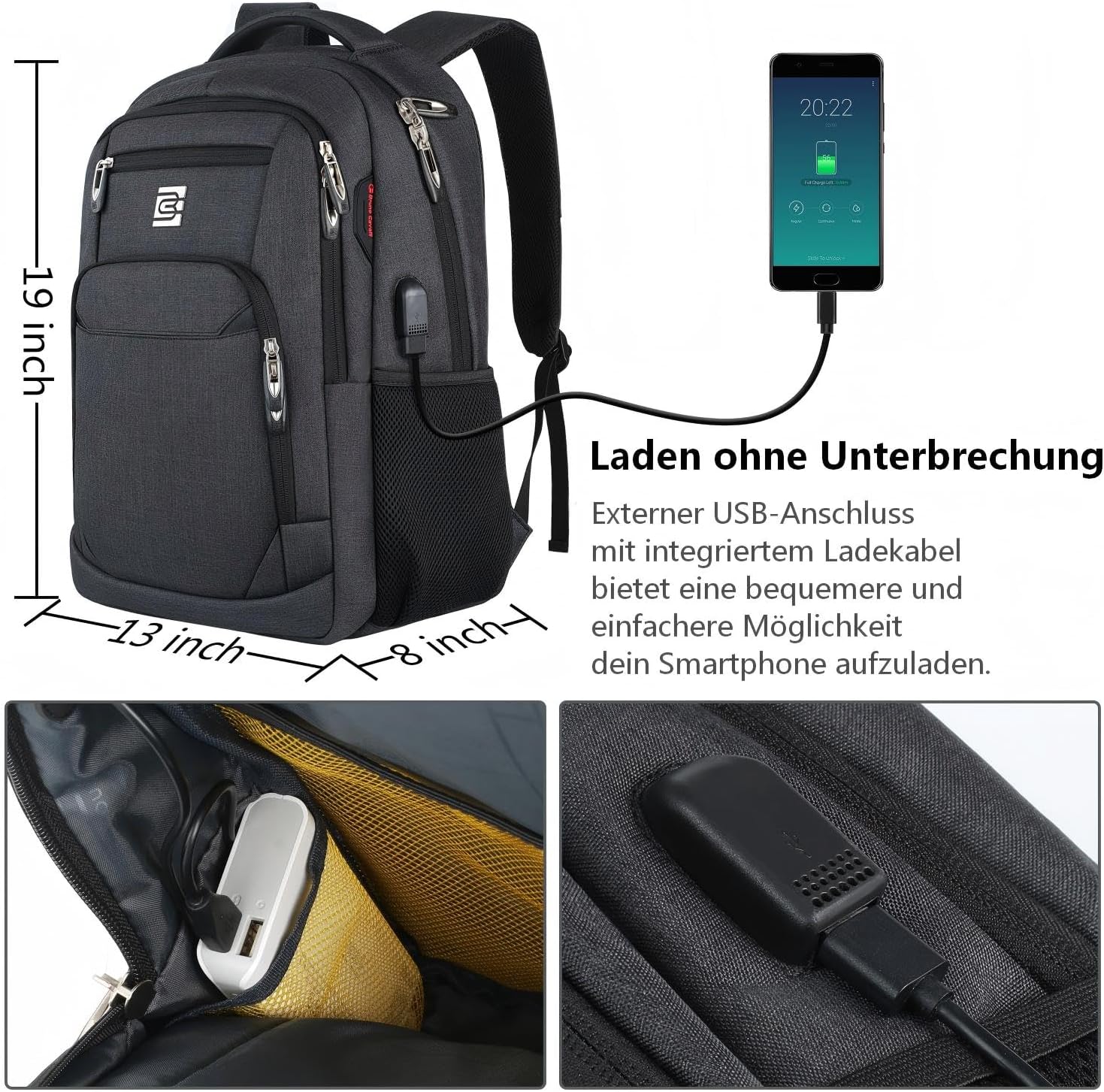 Thumbnail 1 de marcello Laptop Backpack 15.6 inch anti-theft rucksack
