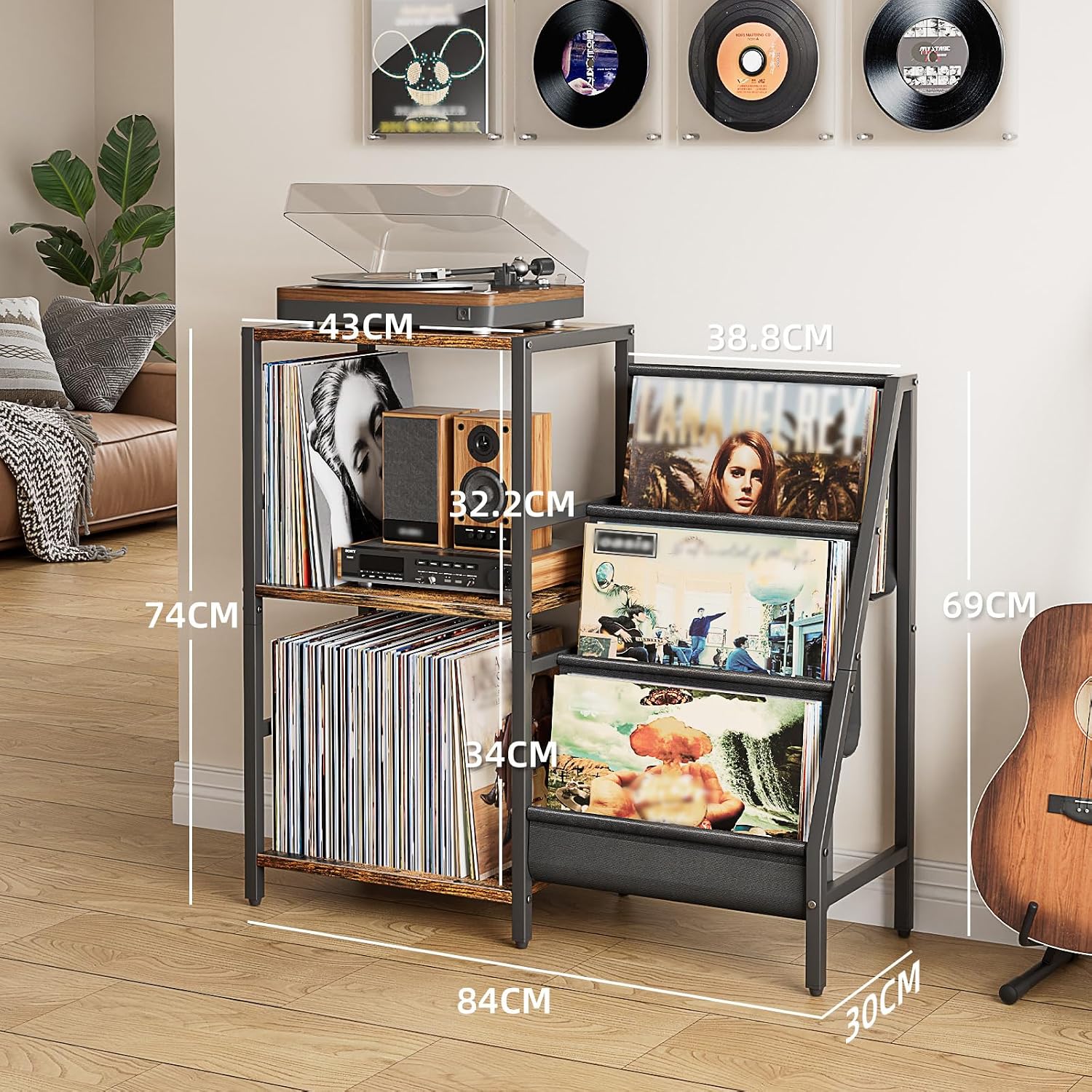 Thumbnail 6 de Bikoney End table-110401 platenspelermeubel met 3 niveaus voor vinyl