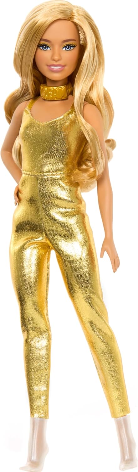 Thumbnail 6 de Barbie Fashionistas n. 233: Bambola con capelli neri, abito midi scacchi rosa/arancione e accessori