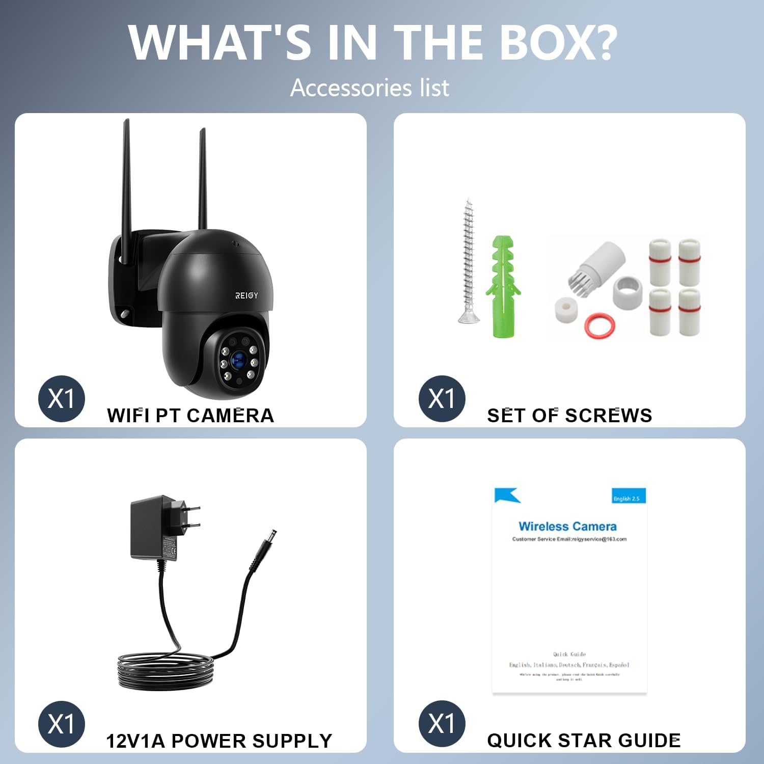 Thumbnail 6 de REIGY REIGY 8MP Telecamera PT WiFi esterna 360° con visione notturna a colori e allarme app