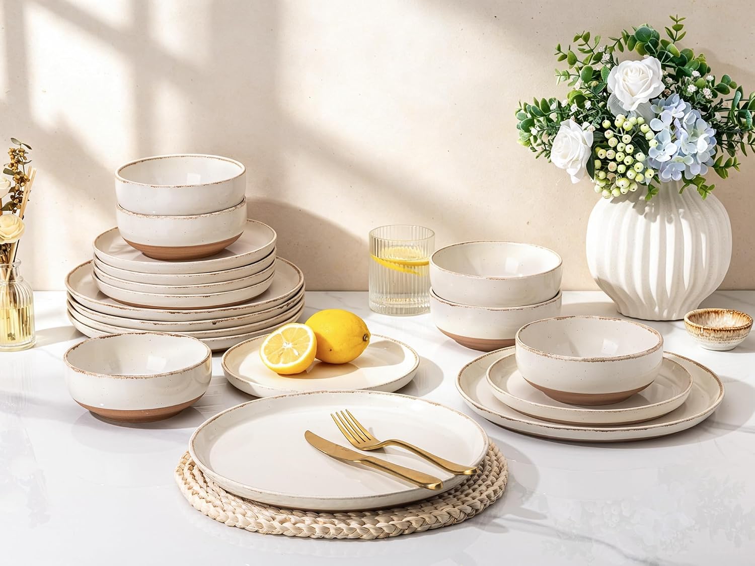 Detalle 2 de AmorArc 24-Piece Ceramic Dinnerware Set