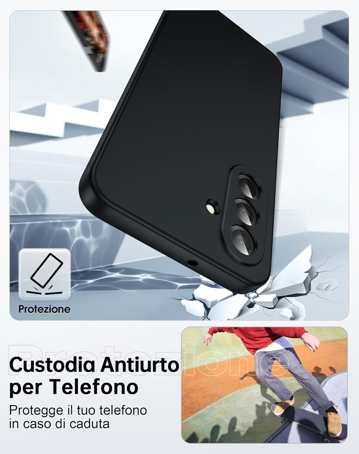 Thumbnail 5 de LeYi Cover per Samsung A26 5G con 2 Vetri Temperati: protezione sottile in silicone liquido