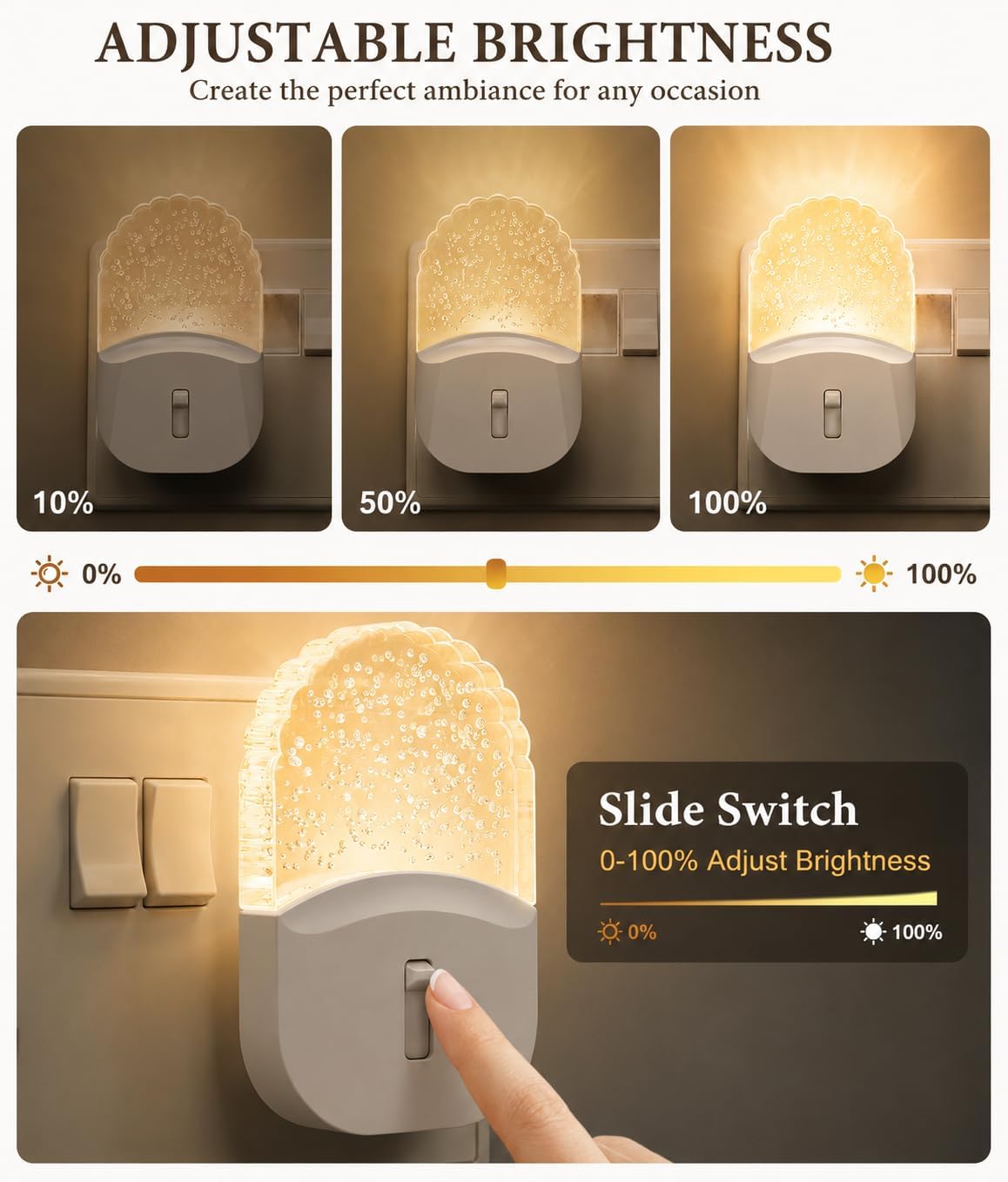 Thumbnail 2 de Emeritpro Plug-in Night Light with Dusk to Dawn Sensor and Adjustable Brightness (Warm White, 1 Pack)