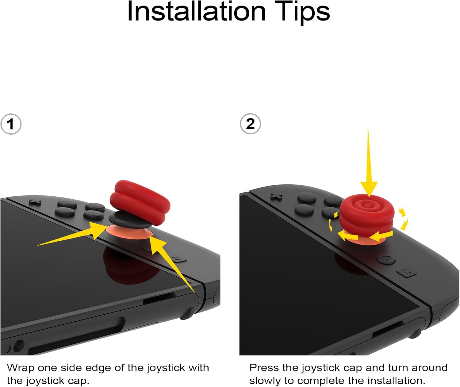 Detalle de PlayVital Thumbs Cushion Caps Thumb Grips for Nintendo Switch 2 (Passion Red)