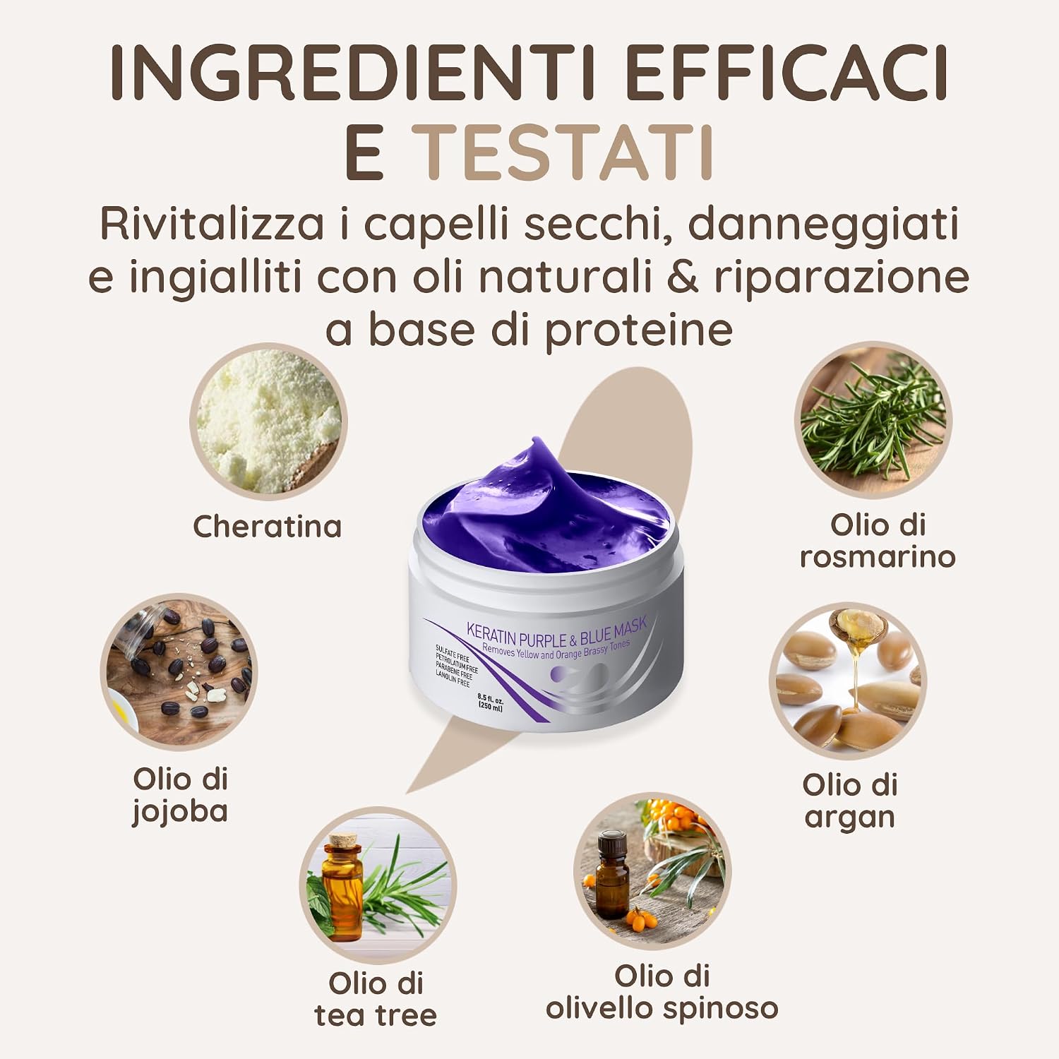 Thumbnail 4 de Vitamins Maschera viola cheratina 2 in 1
