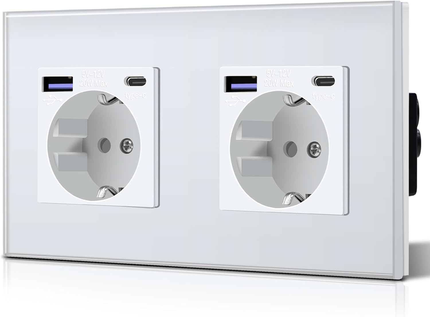 Detalle de BSEED Enchufe Doble Pared 20W USB C Blanco
