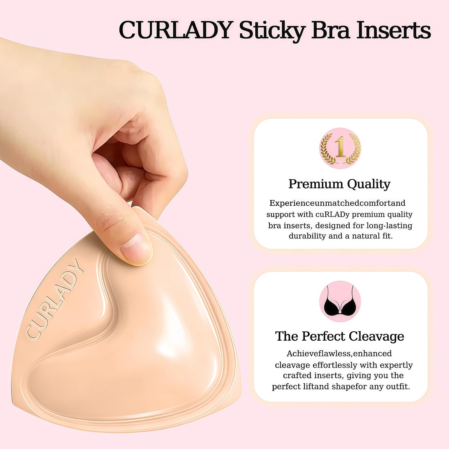 Detalle de Curlady Sticky Bra: Double-Sided Self-Adhesive Inserts for Invisible Push-Up Lift