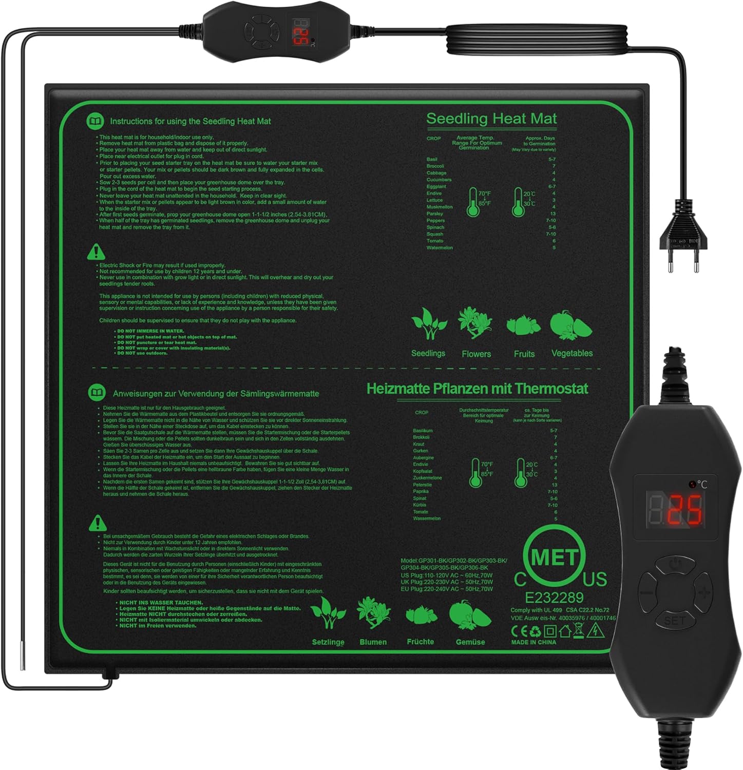 Thumbnail 6 de Mojimdo 50W Heizmatte für Pflanzen mit Thermostat (2er-Set) – konstante Wärme für Keimung & Temperaturregelung