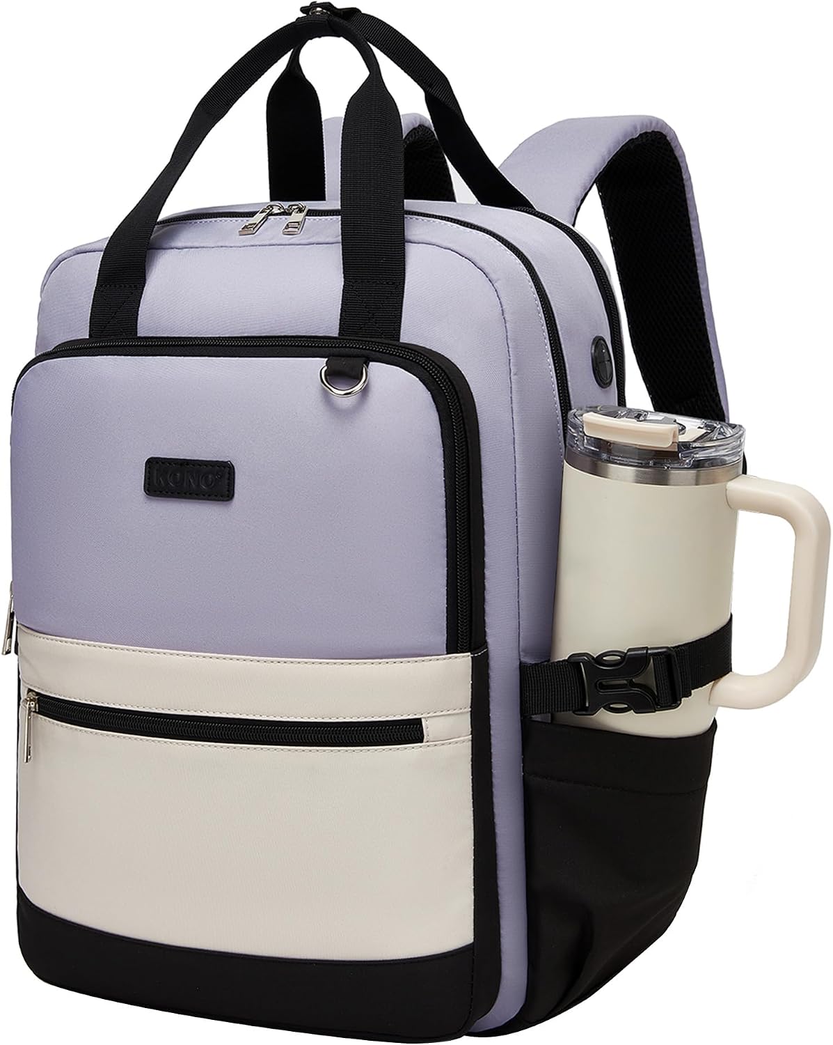 Thumbnail 6 de Kono Women's Laptop Backpack with Pouch Pocket: Spacious, Water-Resistant Work & Travel Bag for 15.6 Inch Laptops