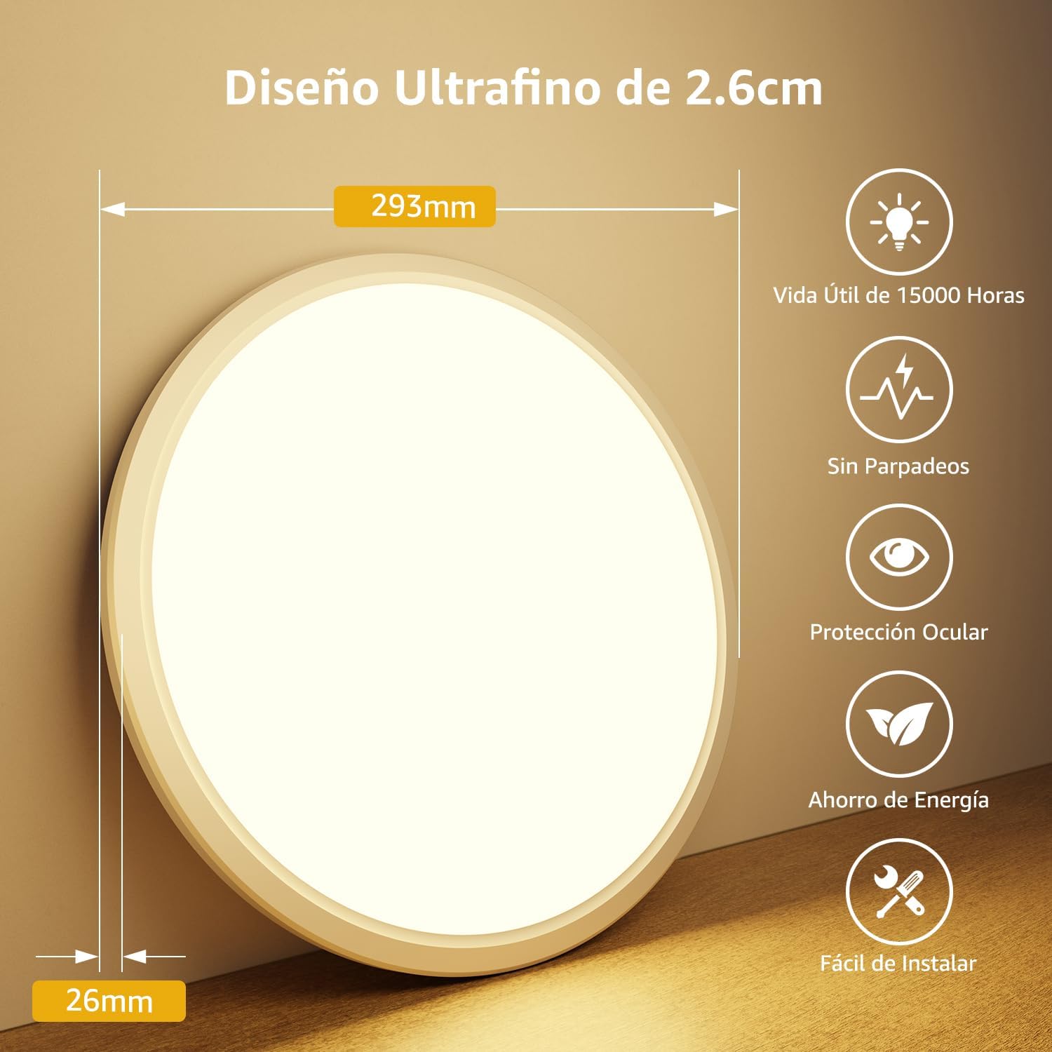 Detalle de Lepro Lámpara LED Techo Cocina 24W 2400 lm