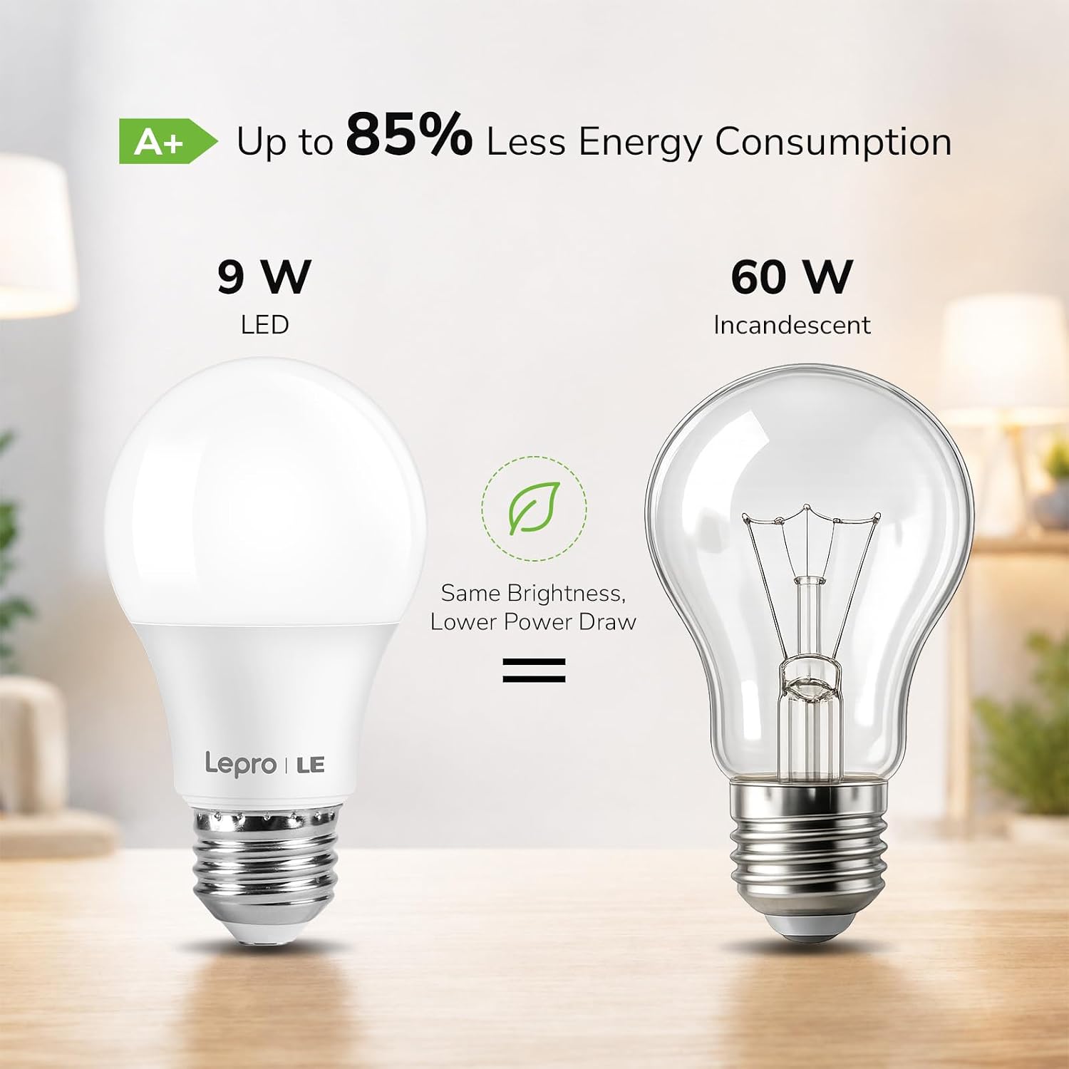 Detalle de Lepro A19 LED Light Bulbs, 9W