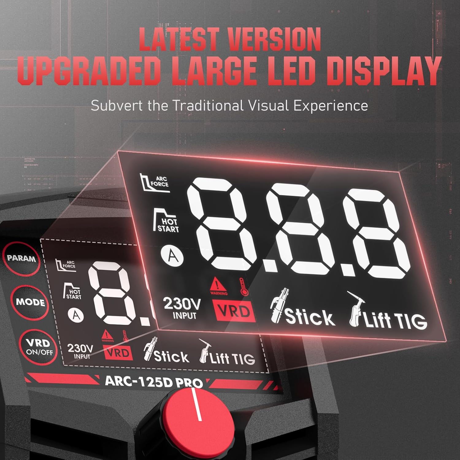 Thumbnail 1 de YESWELDER Saldatrice Inverter MMA 125A con display LED e avvio a caldo regolabile (ARC/VRD)