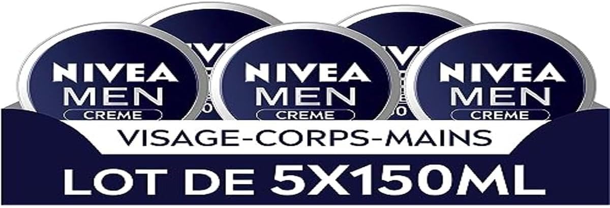 NIVEA MEN 3-in-1 vochtinbrengende crème, 5 x 150 ml met vitamine E