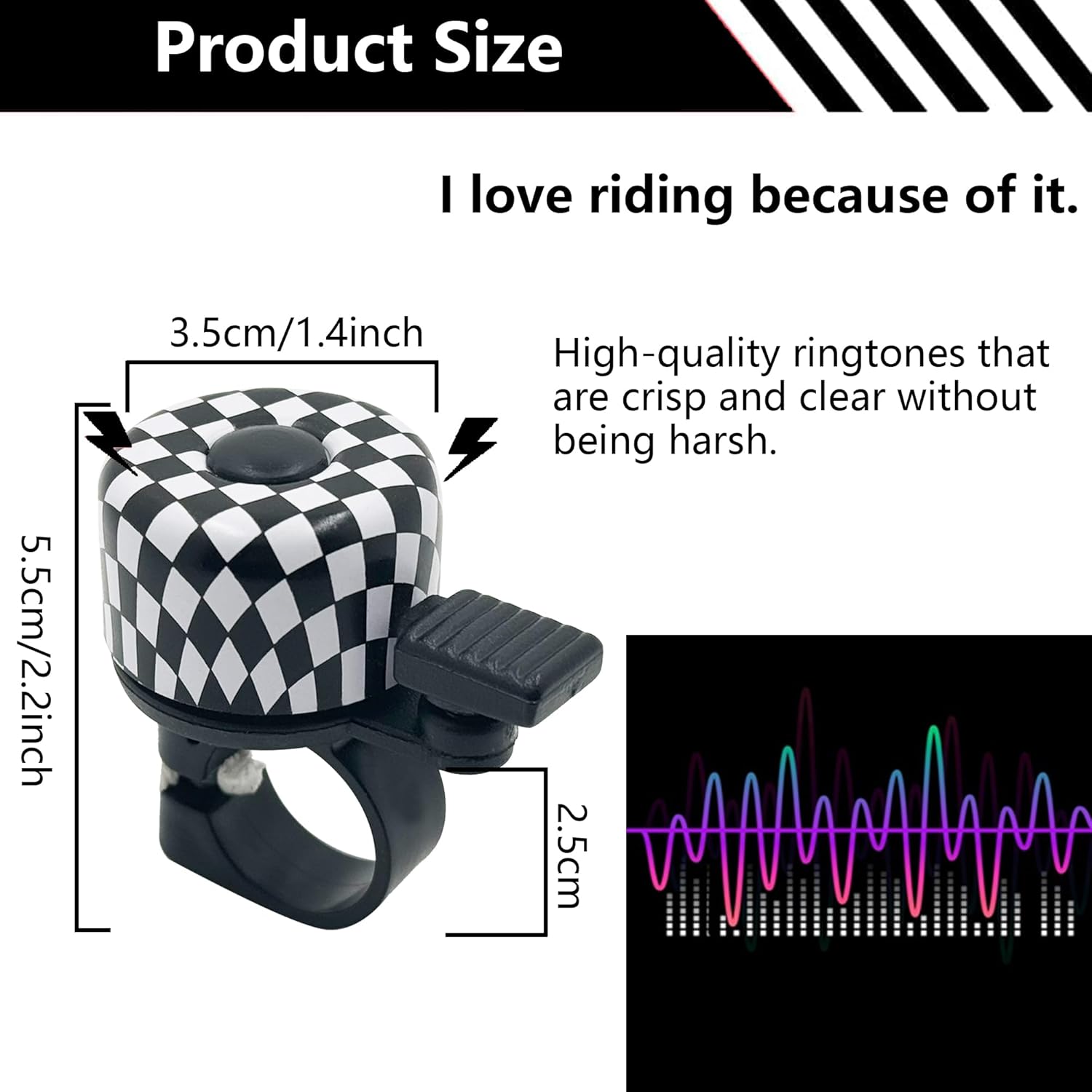 Thumbnail 1 de laeeyin Mini Fahrradklingel – lauter Knacksound (120 dB) für MTB, Rennrad und Alltagsradeln