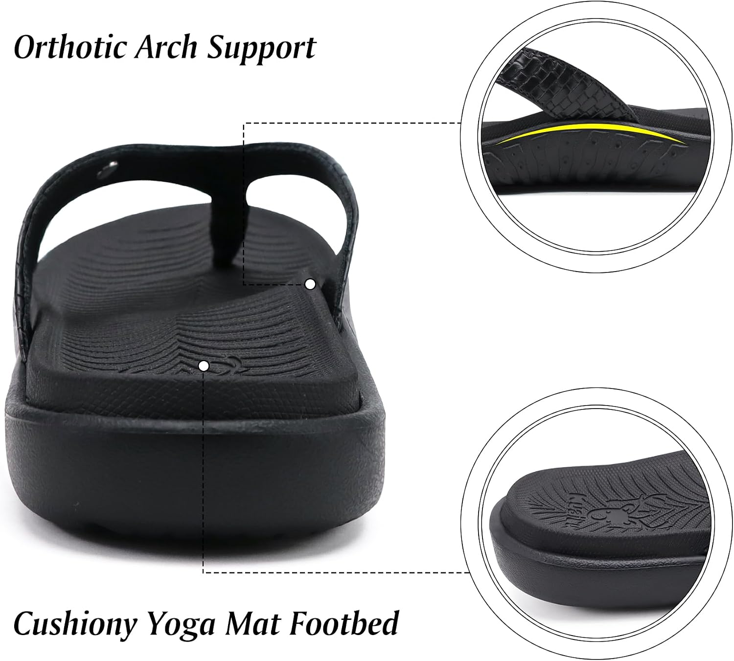 Detalle de KuaiLu Women's Flip Flops with Arch Support and Cushioned Insole