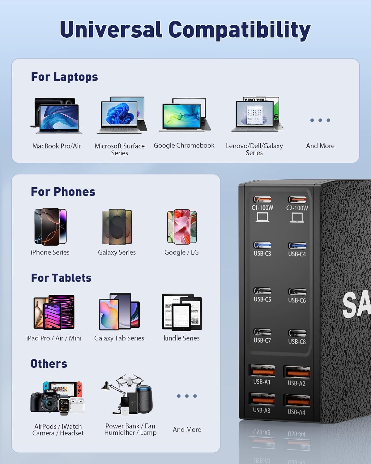 Thumbnail 5 de USB Charging Station 800W 12-Port USB C Charger