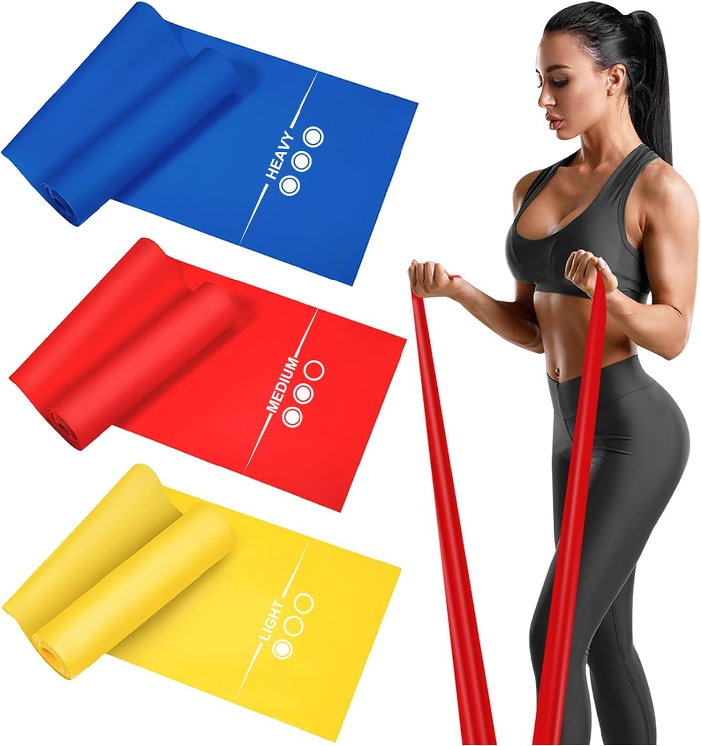 Detalle de Fitnessband 3er-Set 2m, 1,8m, 1,5m