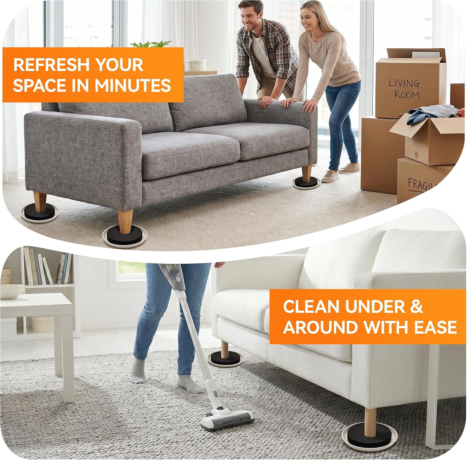Detalle 1 de Shnbxtnd Furniture Lifter Tool Sliders for Carpet and Hard Floors