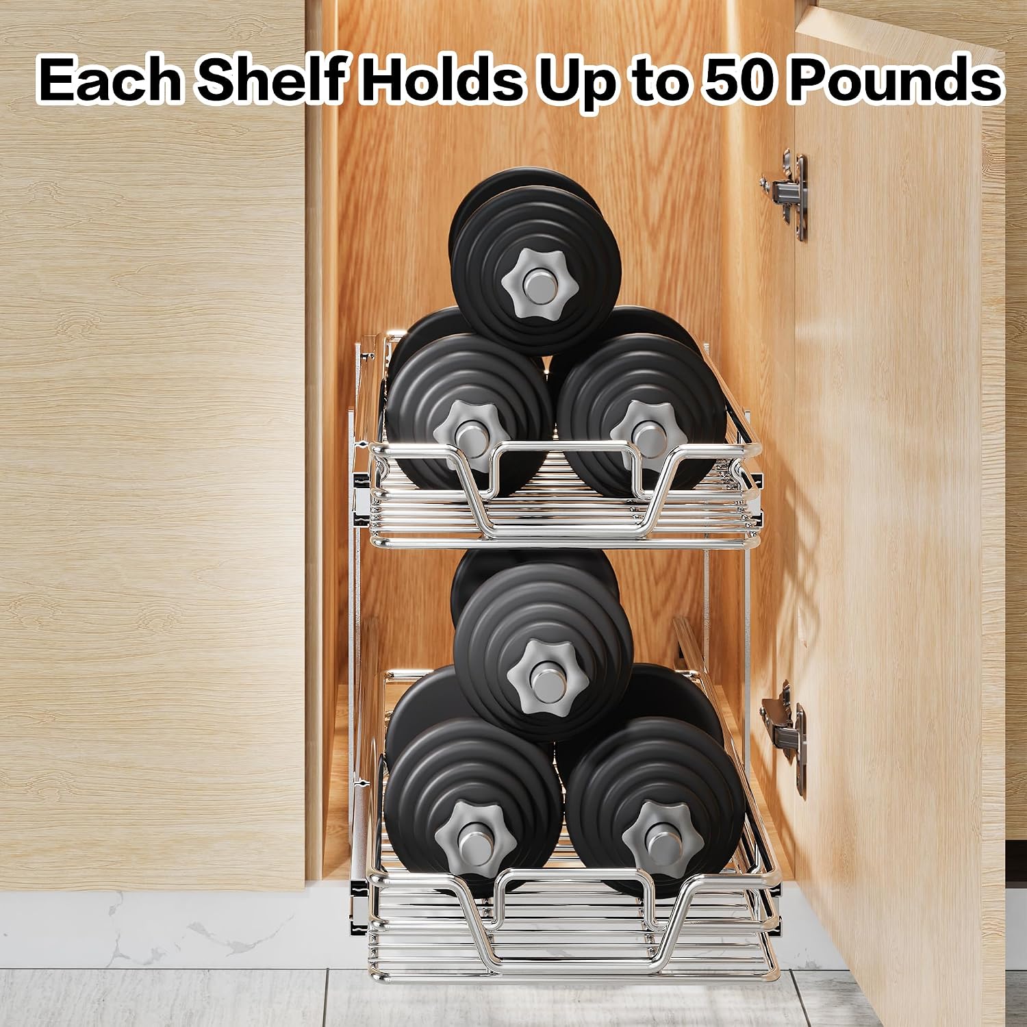 Thumbnail 6 de QUYUWU 2-Tier pull out pantry organizer 12 in