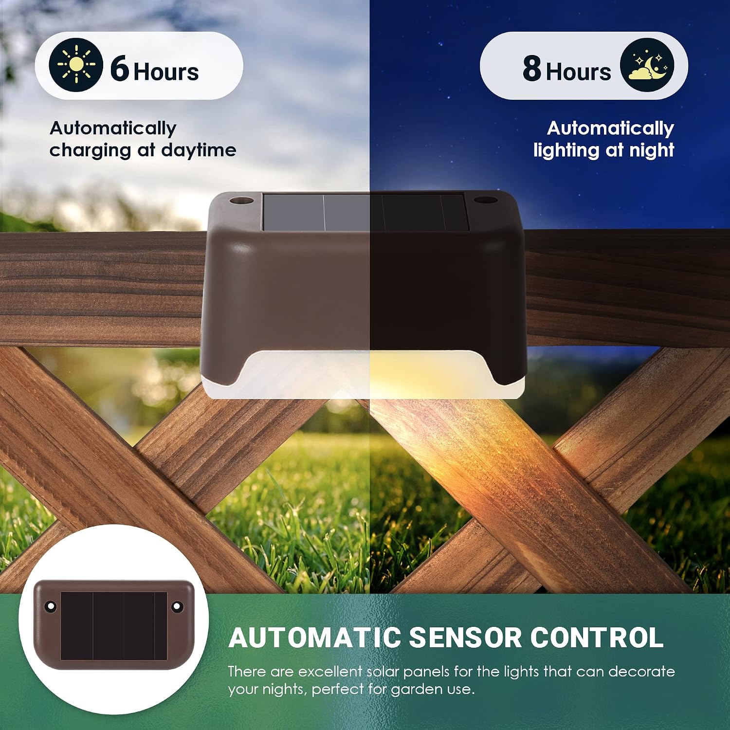 Detalle 2 de GIGALUMI Solar Deck Lights (16 Pack) Bronze Warm White step & fence lights