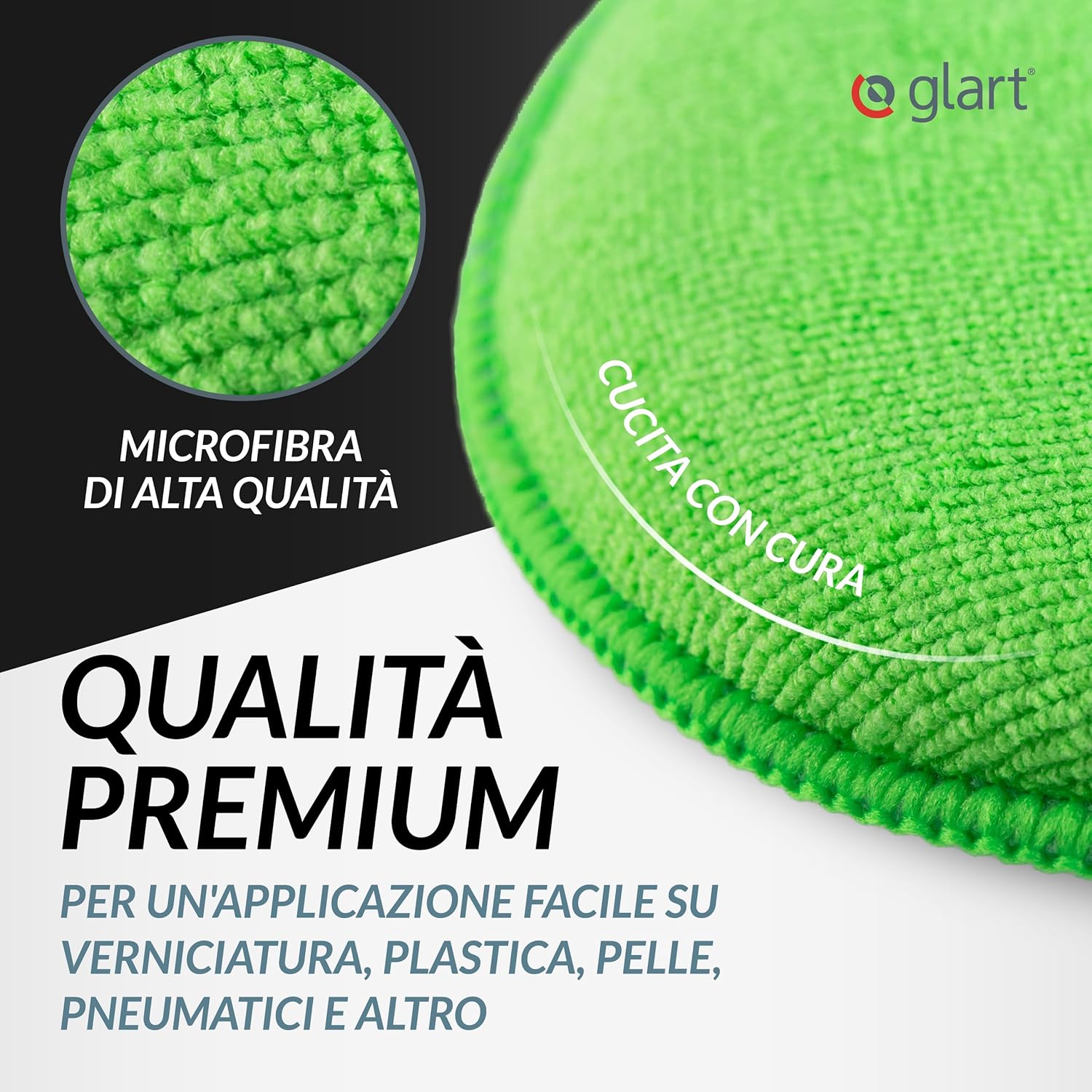 Thumbnail 2 de Glart 46PP: Set di 6 pad in microfibra 130x25 mm per applicazione cera, polish e sigillanti – sostituisce lucidatrice