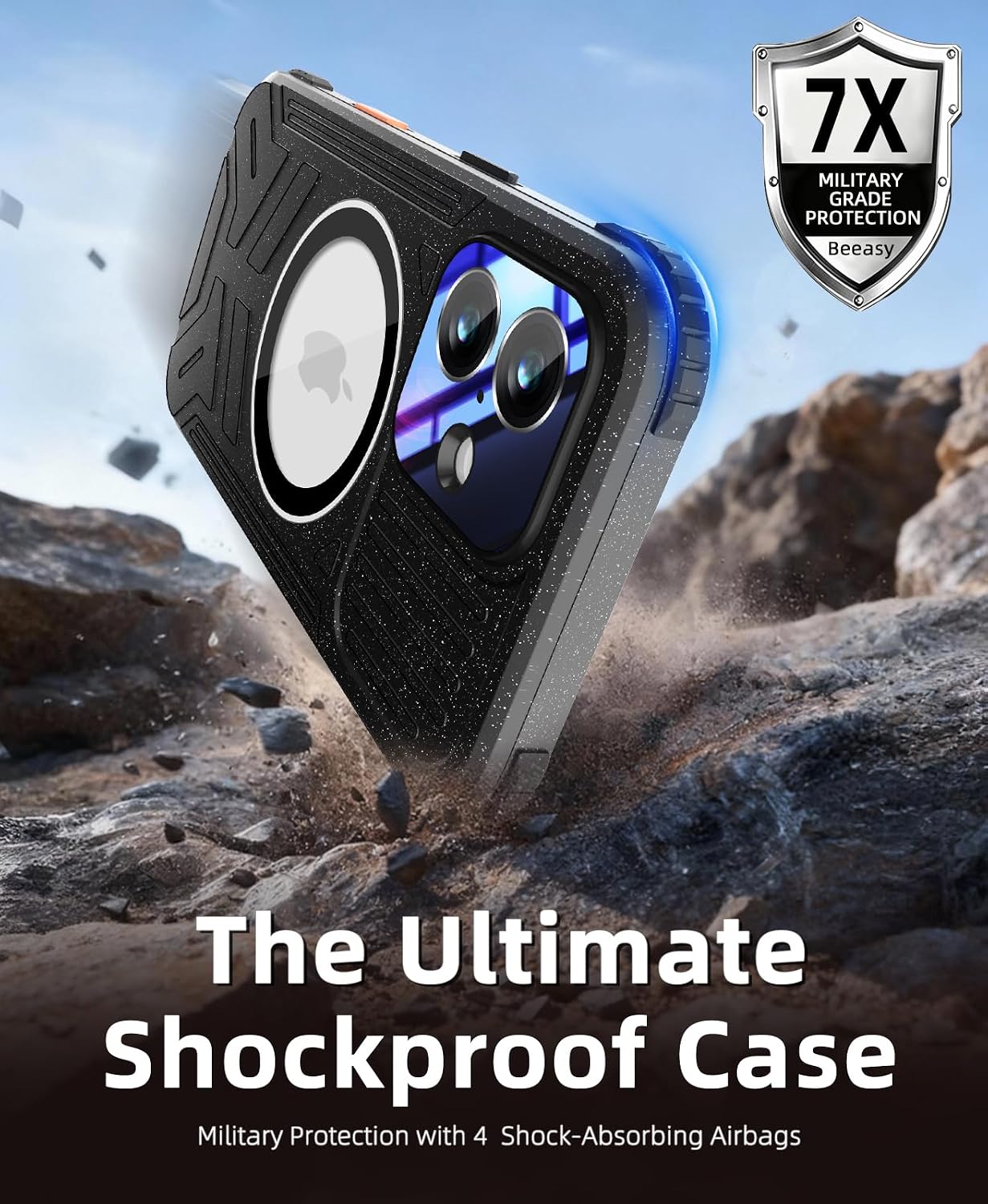 Detalle 2 de Beeasy iPhone 17 waterproof case with strap