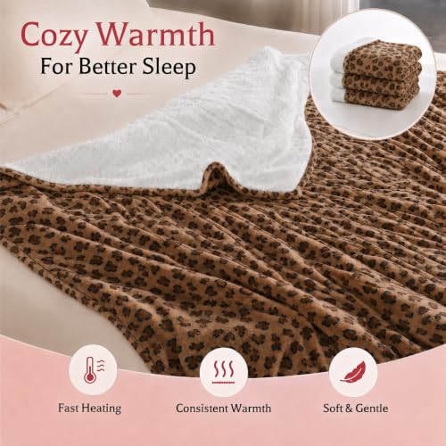 Thumbnail 6 de Arrylins Heated Electric Blanket Throw, 120 x 160 cm, Flannel and Sherpa