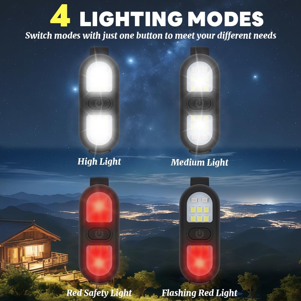 Detalle de Lampe Torche à Clip flintronic – LED USB-C, 450 lm, 4 modes, légère et étanche