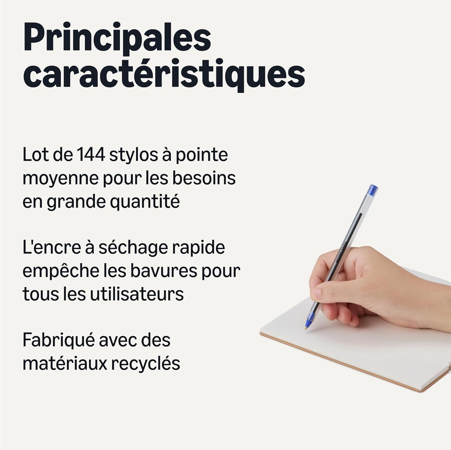 Thumbnail 1 de Lot de 144 stylos à bille Amazon Basics – 1,0 mm, bleu