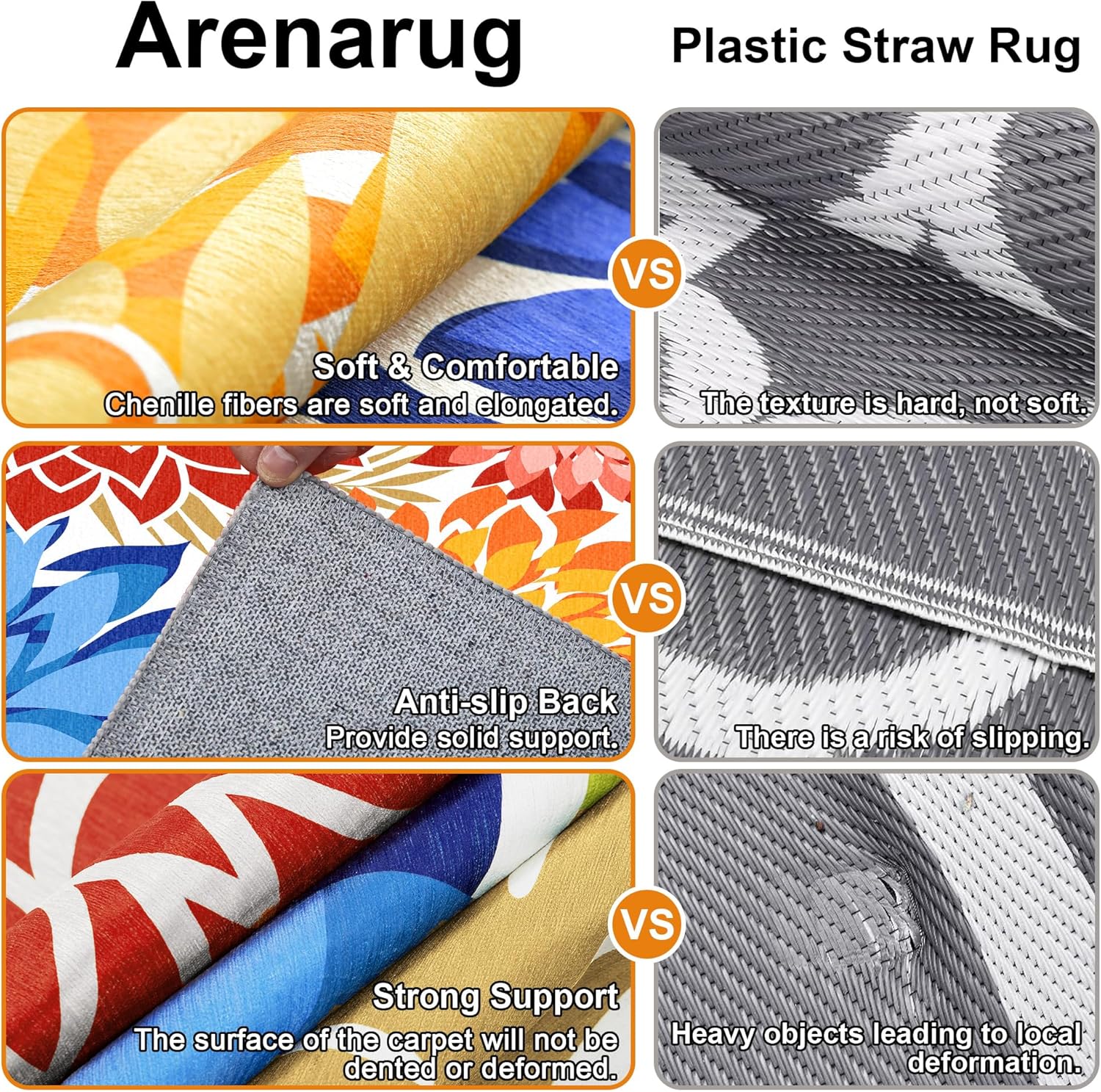 Thumbnail 3 de Arenarug DTSH241004FBA 9' x 12' Outdoor Chenille Rug, Floral, Waterproof