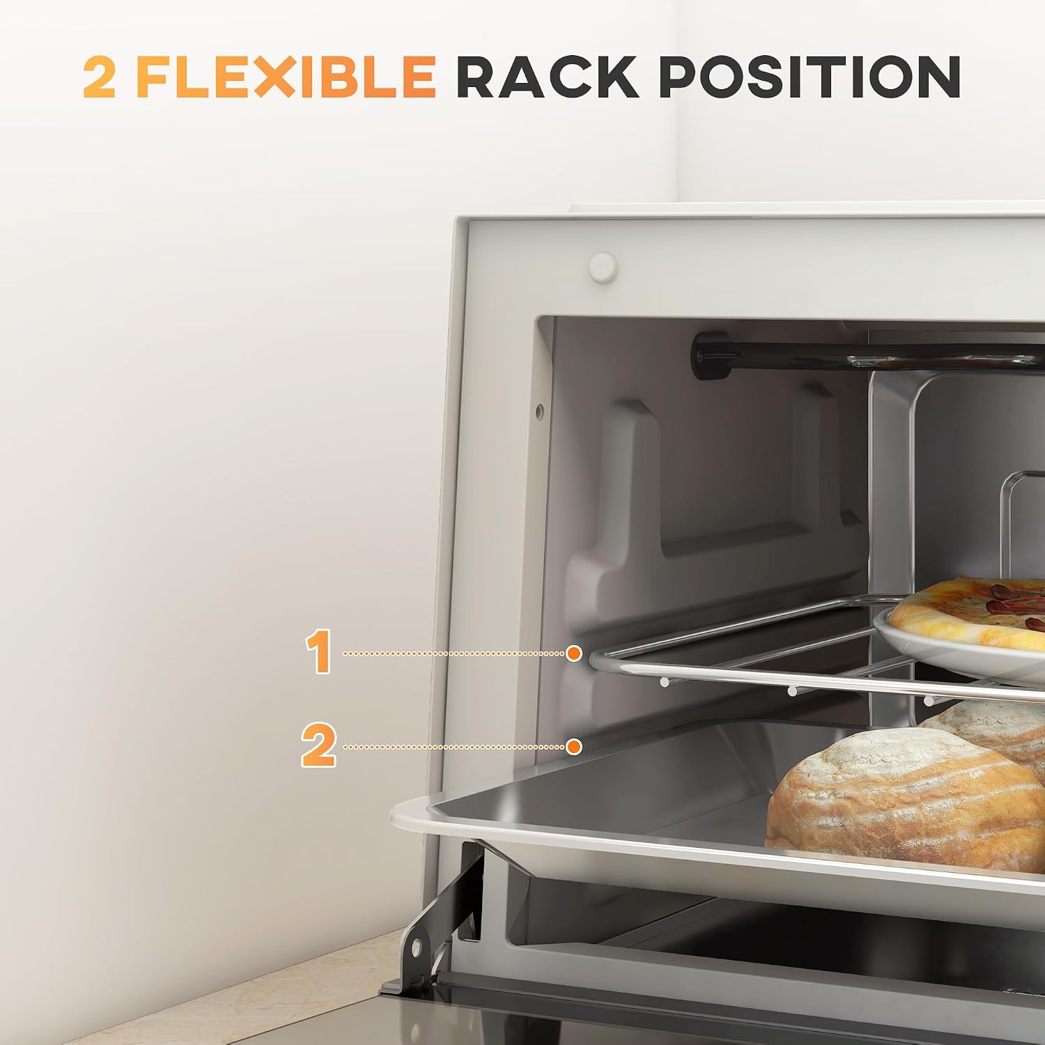 Detalle de HOMCOM Mini Oven 9L Toaster Oven with Adjustable Temperature 750W Cream
