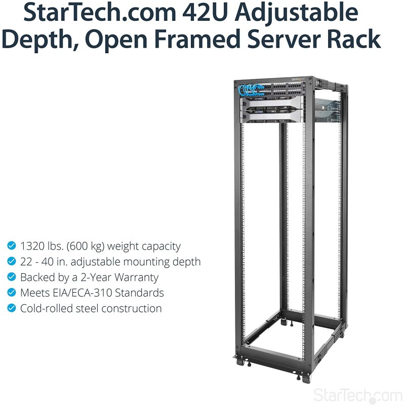Detalle de StarTech 4POSTRACK42 Armario rack abierto 19" 42U